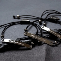 [각인팔찌]Lettering Silver Knot Bracelet