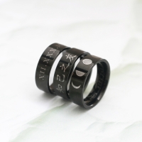6mm Black 써지 각인반지