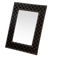 빠띠라인 PU체크 사각 탁상거울 YA04