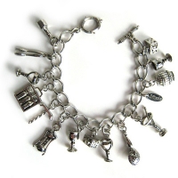 Wine Tipsy Silver Charm Bracelet