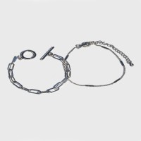 [RUSHOFF]Classy Layered Silver Chain Bracelet 클래시레이어드팔찌