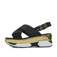 kami et muse Gold mid heel platform sandals_KM17s393
