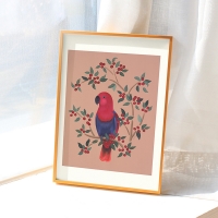 [토도비엔]포스터액자_다정한 앵무새 2종