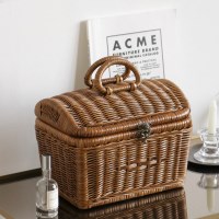 [포홈] 핸드메이드 라탄 브라운 피크닉_(1234618)