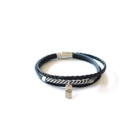 twist string men bracelet (black)