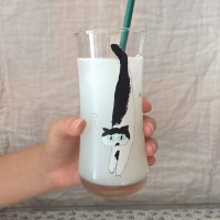 고양이 점프 유리컵 M [360ml]