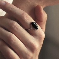 [normaldott] Raindrop ring | Onyx ver.