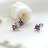 제이로렌 P0322 과일바구니 톡톡포도 로즈골드 피어싱_(736927)