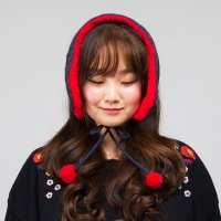 촘촘 체크 튤립 귀도리