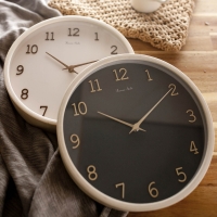 먹색+벚꽃 핑크 바닐라S 무소음 우드바늘,숫자벽시계