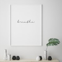 BREATHE 타이포그래피 액자 인테리어 그림 포스터