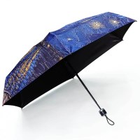 차광률99.9% 암막명화5단미니양산-고흐-론강의 별밤