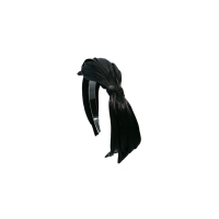 pleats ribbon hairband (black)