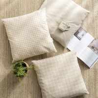 베이지 워싱 린넨 방석 (솜포함)