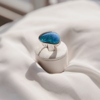 바이데이지 91Br0228 10월탄생석 블루오팔 실버반지_(835532)