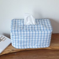블루체크 사각티슈케이스