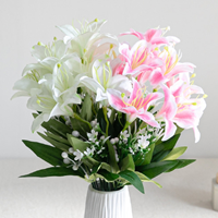 백합 성묘 조화 꽃 열매부쉬 40cm 2컬러 추모 납골당 산소