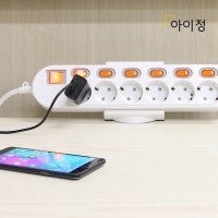 아이정 멀티탭 거치대 클램프 전선정리 화이트 85mm