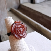 자마노 장미 커팅 반지