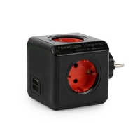 파워큐브 오리지널 올컬러 블랙 USB 4구 멀티탭 콘센트