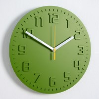모던 칼라 저소음 벽시계 (그린)