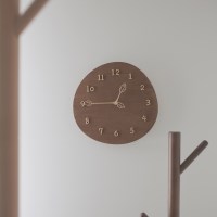 [Banana] 몽글잎새 월넛 무소음 인테리어 벽시계