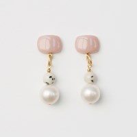 baby pink mix ball earrings