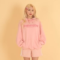 [체리콘] 솜사탕 볼록자수 후드티 핑크