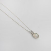 [925 실버]에티오피아 오팔 도트 실버 목걸이=NK316_J