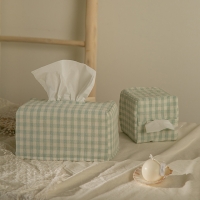 체크 워싱 티슈케이스(민트)
