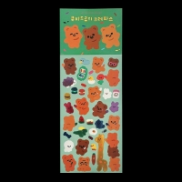 큐피드곰의 크레파스 광택 스티커