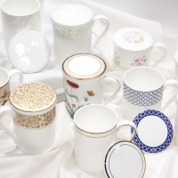 한국도자기 뚜껑 머그 모음 본차이나 데일리 머그컵