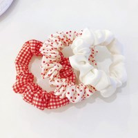 [3개세트][3color] 빨간맛 레드 체크 땡땡이 도트 미니 곱창 머리끈