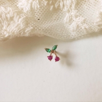 [봄밤달] 체리 써지컬 피어싱 (귀걸이침 변경가능)