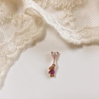 [봄밤달] 테디베어와 풍선 써지컬 피어싱 (귀걸이침 변경가능)