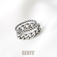 GENTE 더블체인 925실버링 은반지 패션반지 실버반지 이중라인