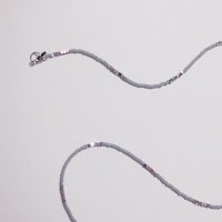 gray_violet_neck 그레이바이올렛 비즈목걸이