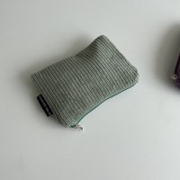 민트 골덴 파우치(Mint corduroy pouch)