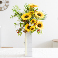 해바라기 조화 화병 마블 A set 80cm 2컬러 인테리어 꽃 장식