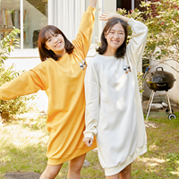 여성 디즈니 캐릭터 빅사이즈 오버핏 롱 맨투맨 원피스 DSN02