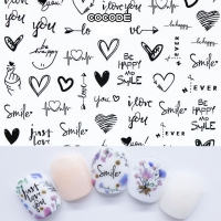 하트 레터링 네일스티커 데코스티커 셀프네일