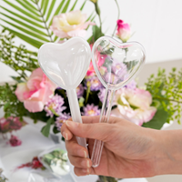 아크릴 케이스 투명 막대 하트 15cm (4개입) 캡슐 장식 소품