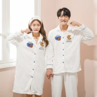 쿠키 자수 극세사 커플 수면 잠옷세트