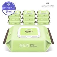 꿈토리물티슈 연두 CMP 캠형 엠보 100매 10팩