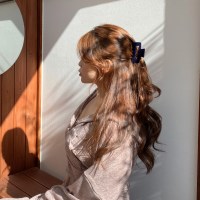 롱 스퀘어 벨벳 헤어 집게핀 올림머리핀 5color