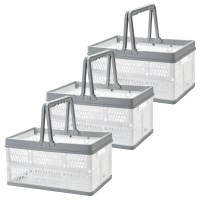 다용도 접이식 정리&보관바구니 - 소형 - 그레이 - 3개세트