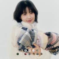 [얼모스트블루] 플레인 체크 머플러