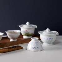 늘 한꽃 국산 백자 2인 다기세트 2종 택1