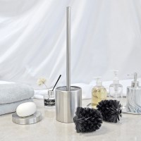 스텐 변기솔 심플 화장실 욕실 다용도 청소 브러쉬 리필 포함세트 2p