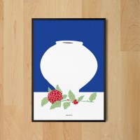 달항아리와 모란 M 유니크 인테리어 디자인 포스터 한국화 회화